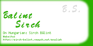 balint sirch business card